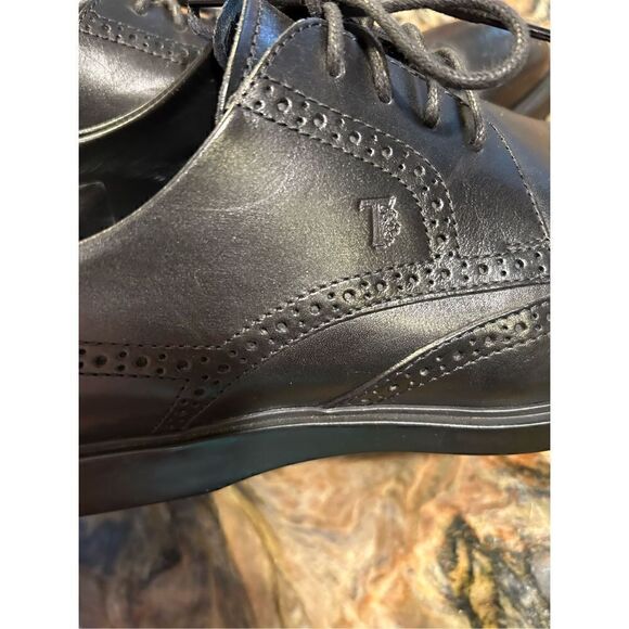 Tod’s Men’s lace up Brogues Derby shoes black size 9 Italian leather EUC sold ou - Picture 9 of 16